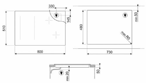 SMEG SI1M4844D piano induzione 80cm