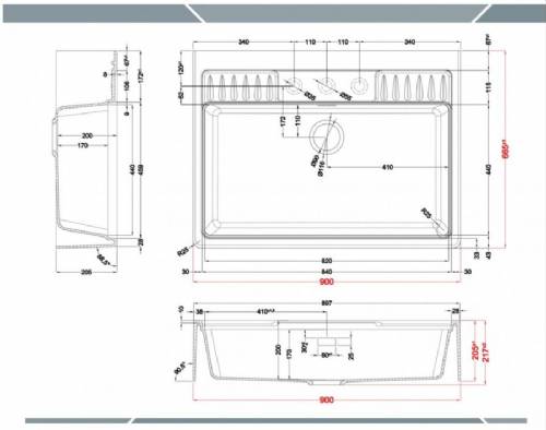 ELLECI  LKS90096XLP lavello serie SPAZIO 900