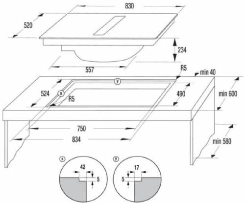 Hisense HEH8432BSCWF Piano cottura ad induzione con cappa integrata