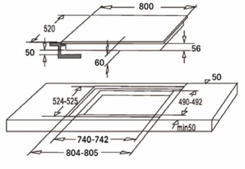 CROMBERG HIN80FM PIANO INDUZIONE 80 CM VETRO NERO OPACO