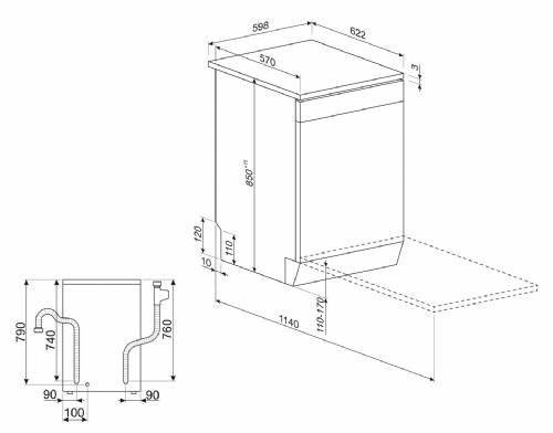 SMEG LVS262EB Lavastoviglie Libera installazione 60 cm BIANCA