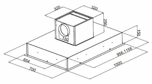 Silverline 4226 cappa a soffitto cm 100