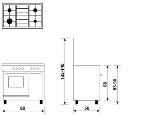 Glem Gas AS854GI cucina