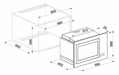 Elleci FGSP28148WS Forno Microonde 28 Lt Con Grill 1100W 8 Funzioni Led Cemento G48