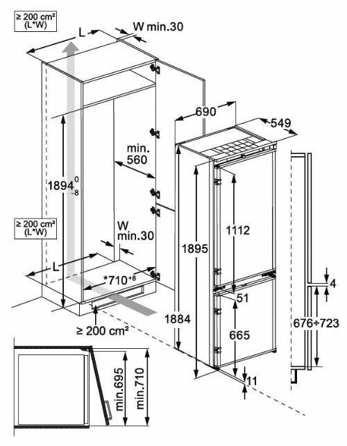 AEG NSC8T751DS frigocongelatore combinato 70cm