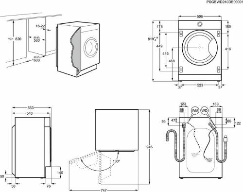 ELECTROLUX EW7W84BDBI lavasciuga 8/4 kg