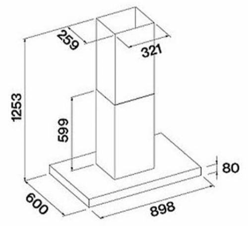 FALMEC PLANE NO DROP ISOLA BK - 8034122362540 CAPPA ISOLA 90 CM