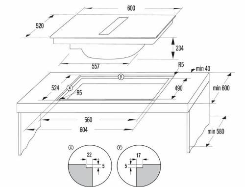 HISENSE HEH6432BSCWF Hi6 Piano a induzione con cappa integrata 60 cm
