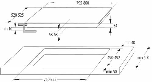 HISENSE HI8421BSC Hi4 Piani induzione, 80 cm INCASSO