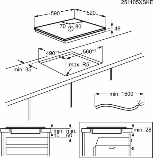 ELECTROLUX KIB60424CL piano induzione 60cm opaco nero matt
