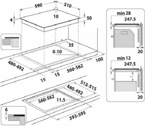 Indesit - IB 65B60 NE Piano cottura a induzione in vetroceramica