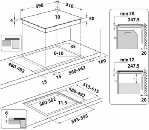 Indesit IS F 18Q60 NE Piano cottura a induzione 60cm, 4 zone