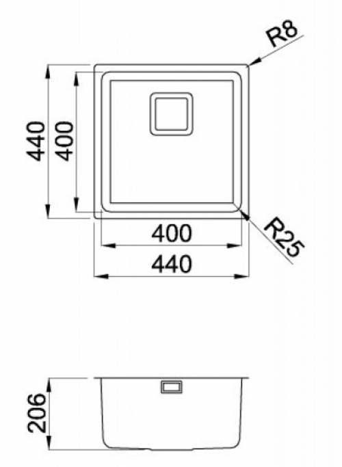 Elleci LIW400SACMU W-SQUARE 400 lavello