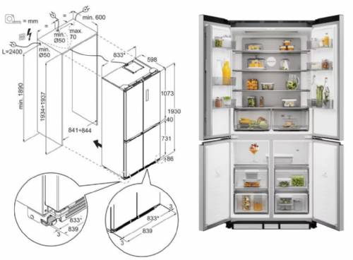 ELECTROLUX LLT8HE49U0 frigocongelatore 4 porte Inox