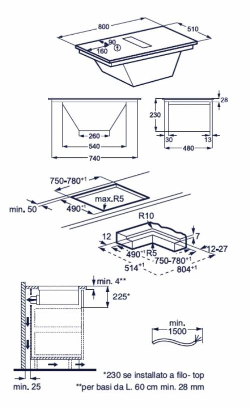 ELECTROLUX KCC83410CK  piano induzione aspirante