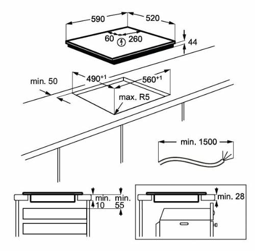 Piano cottura ad induzione Serie 5000  con FlexiPower Management