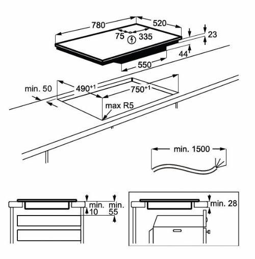 Piano cottura ad induzione Serie 6000  Doppio Bridge con FlexiPower Management