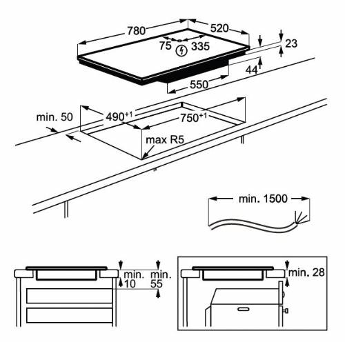 Piano cottura ad induzione Serie 6000  TotalFlex® con FlexiPower Management