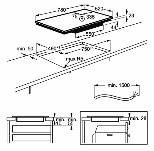Piano cottura ad induzione Serie 5000  con FlexiPower Management