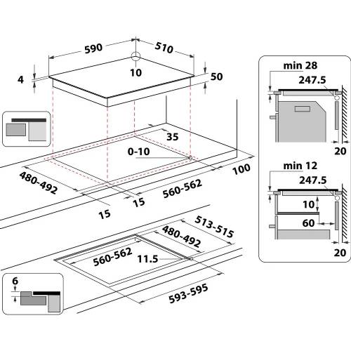 Whirlpool - WL B8160 NE Piano cottura a induzione in vetroceramica