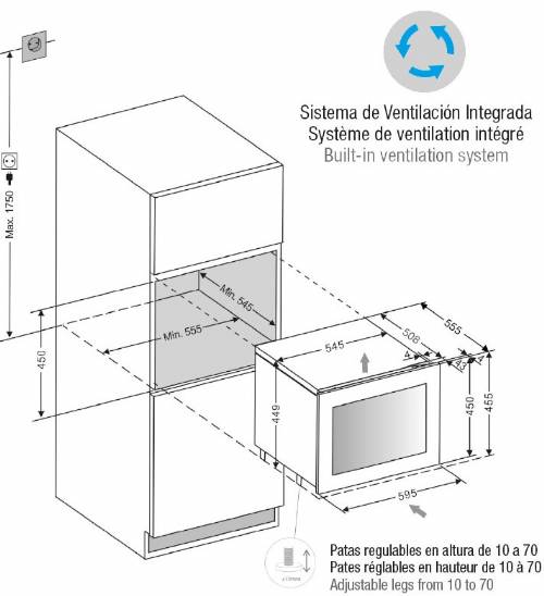PANDO PVMAVP 45-16 XR CANTINA VINO INCASSO CERNIERE DESTRE PUSH TO OPEN