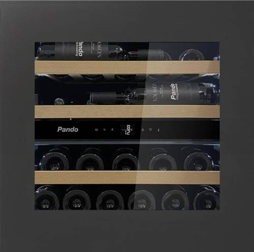 PANDO PVMAVP 60-23 MA CRL CANTINA VINO INCASSO CERNIERE SINISTRE VETRO NERO MATT