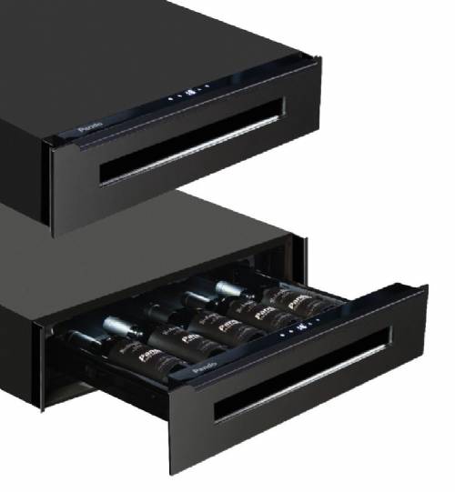 PANDO PVMC 15-5 MA CR CASSETTO VINO INCASSO CON MANIGLIA VETRO NERO MATT