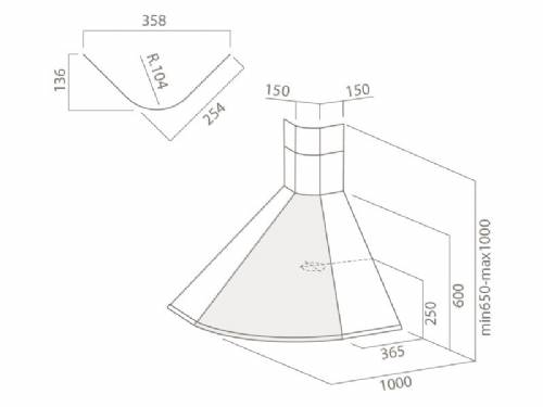 Elica RUBINO ANG IX A/100 IX - 56811101C cappa