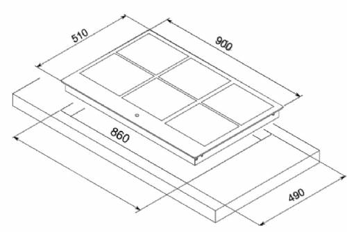 MONDIN VB906S111 PIANO induzione 90 cm vetroceramica nero