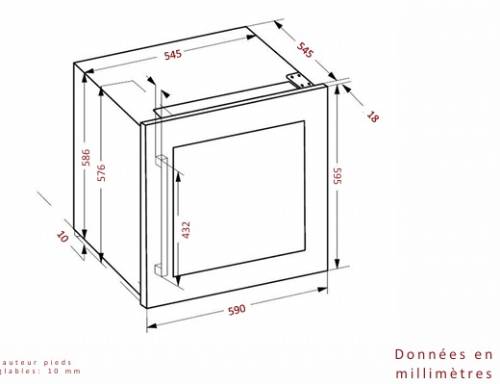 CLIMADIFF CBI36DBM CANTINA INCASSO INC.H60 MATT con porta effetto nero opaco, 36 bottiglie
