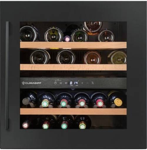CLIMADIFF CBI36DBM CANTINA INCASSO INC.H60 MATT con porta effetto nero opaco, 36 bottiglie