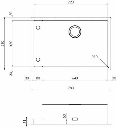 CM 018712 LAVELLO MONOVSACA Rhea Smart 78 x 51 satinato F3 sottotop
