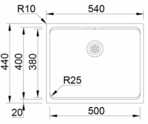 rodi K0000253 LAVELLO MONOVASCA UNA 50 inox
