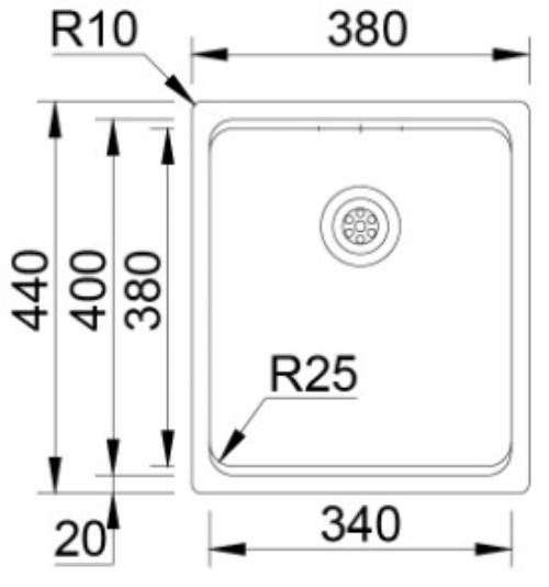 RODI K0000248 LAVELLO MONOVASCA UNA 34 inox
