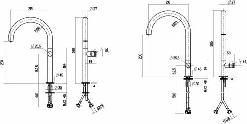 CROMBERG HMM0003 MISCELATORE canna alta inox satinato