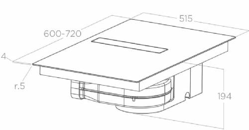 ELICA PRF0210740 PIANO ASPIRANTE FIT 60 cm NIKOLATESLA FIT RAW BR/A/60
