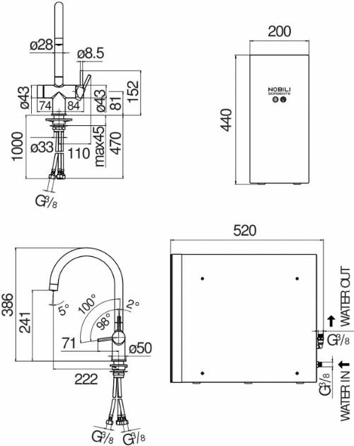 NOBILI LV0K133/EFRCR SISTEMA FRIGO-GASATORE SORGENTE FRIZZA