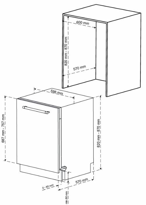DAEWOO DBFI23B45D50IT LAVASTOVIGLIE SCOMPARSA TOTALE 60 CM