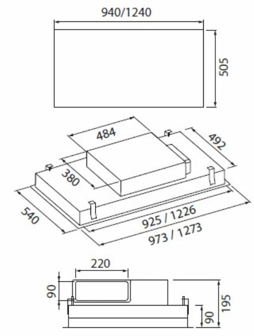 FALMEC STELLA SLIM SOFFITTO 120 WH - 8034122372112 CAPPA A SOFFITTO 120 cm