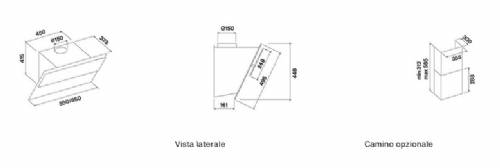 FALMEC VERSO COMFORT 55 NERO MATT CAPPA PARETE