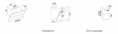 FALMEC VERSO COMFORT 85 NERO MATT CAPPA PARETE