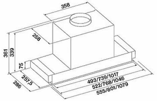 FALMEC GRUPPO INCASSO COMFORT 50 IX - 8034122371610 CAPPA INCASSO 50 cm