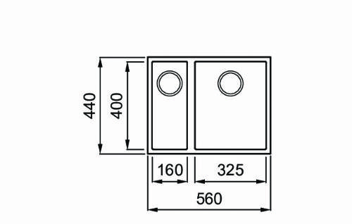 Elleci LGQ15040BSO QUADRA 150 SOTTOTOP lavello