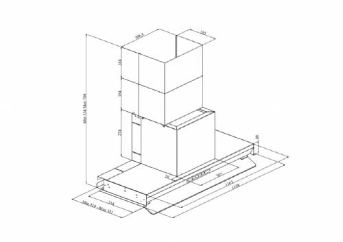 Silverline 3129 INSIDE 3 cappa incasso nera cm 120