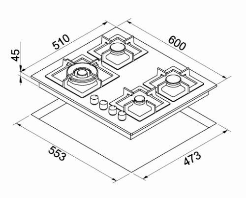 Elleci PIAP601INWS PLANO 60 piano cottura
