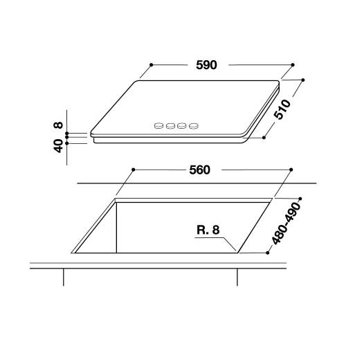 Whirlpool GOA 6423/WH piano cottura
