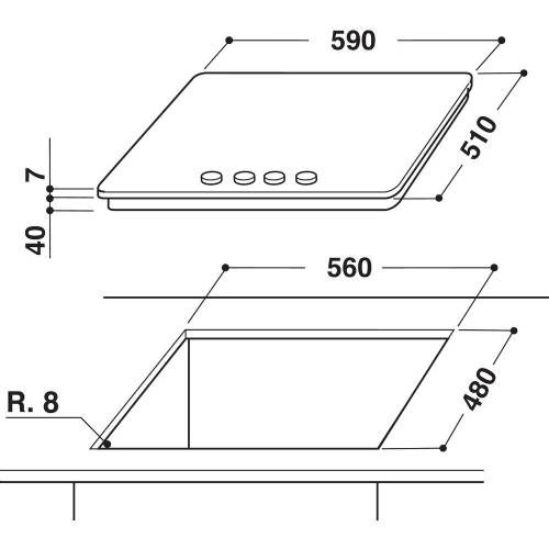 Whirlpool GMR 6422/IXL piano cottura