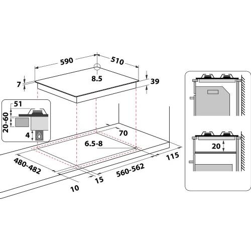 Whirlpool GMAL 6422/IXL piano cottura