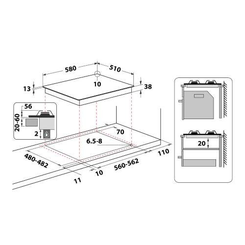 Whirlpool TGML 661 IX R piano cottura