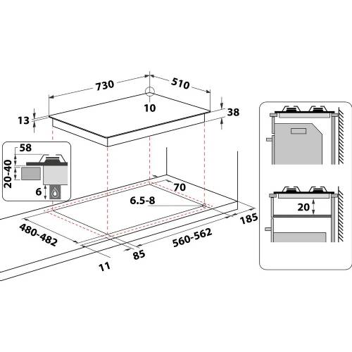 Hotpoint PPH 75G DF/IX piano cottura
